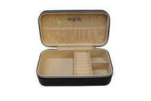 Load image into Gallery viewer, Black Faux Leather Travel Jewelry Case
