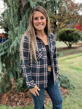 Load image into Gallery viewer, Black Red Plaid Shirt
