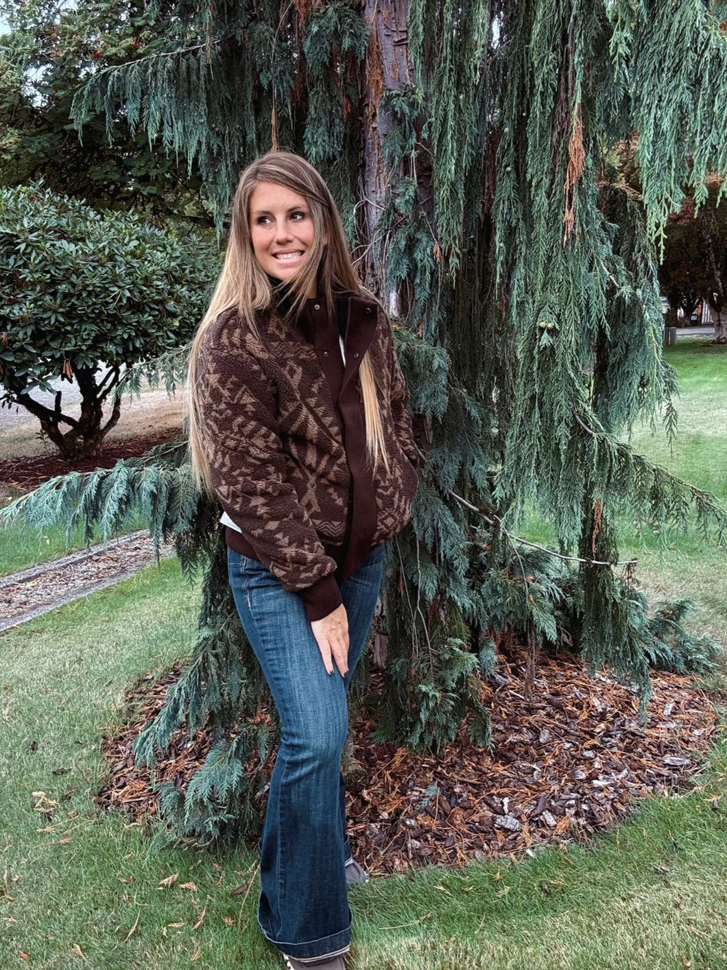Hooey Tan Aztec Sherpa Jacket