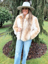 Load image into Gallery viewer, Stripe Faux Fur Jacket
