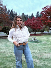 Load image into Gallery viewer, Reversible Corduroy Puffer Vest Cream
