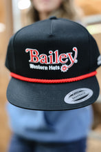 Load image into Gallery viewer, The Bailey Black Snap Back Hat
