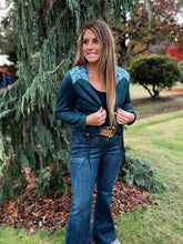 Load image into Gallery viewer, Teal Suede Tassel Jacket
