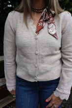 Load image into Gallery viewer, Lace Trim Button Front Cardigan
