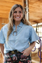 Load image into Gallery viewer, Blushin Denim Snap Top
