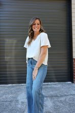 Load image into Gallery viewer, Cream V-Neck Flutter Sleeve
