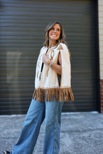 Load image into Gallery viewer, suede western fringe cape 
