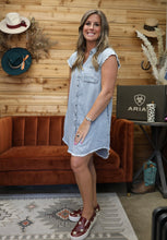 Load image into Gallery viewer, Tencel Sleeveless Shirt Dress

