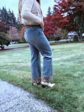 Load image into Gallery viewer, Mid Rise Wide Leg with Leopard Cuff
