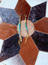 Load image into Gallery viewer, Turquoise Boho Tassel Earrings
