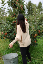 Load image into Gallery viewer, Oat Milk Ribbed Boat Neck Bubble Sleeve Sweater
