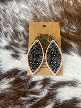 Load image into Gallery viewer, Black Chainstitch earrings

