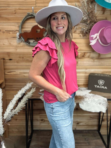 Short Sleeve Ruffle Top