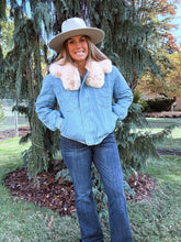Load image into Gallery viewer, Faux Fur Denim Jacket
