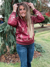 Load image into Gallery viewer, Burgundy Western Desert Hoodie
