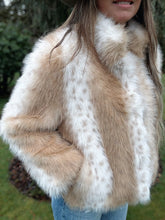 Load image into Gallery viewer, Stripe Faux Fur Jacket
