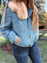 Load image into Gallery viewer, Faux Fur Denim Jacket
