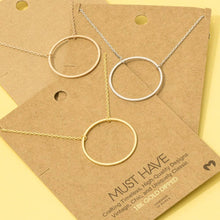 Load image into Gallery viewer, Gold Dipped Large Circle Cut Necklace Silver
