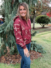 Load image into Gallery viewer, Burgundy Western Desert Hoodie
