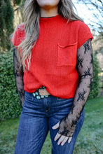 Load image into Gallery viewer, Black Mesh Long Sleeve Top
