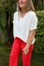 Load image into Gallery viewer, White V-Neck Top
