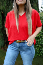 Load image into Gallery viewer, Red V-Neck Top
