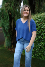 Load image into Gallery viewer, Navy V-Neck Top
