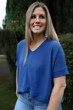 Load image into Gallery viewer, Navy V-Neck Top

