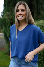 Load image into Gallery viewer, Navy V-Neck Top
