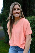 Load image into Gallery viewer, Coral V-Neck Top
