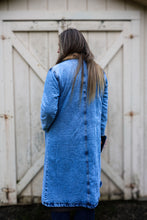 Load image into Gallery viewer, Teddy Lined Long Denim Jacket
