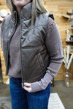 Load image into Gallery viewer, Faux Leather Puffer Vest
