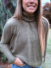 Load image into Gallery viewer, Brushed Turtleneck Sweater Olive
