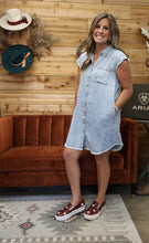 Load image into Gallery viewer, Tencel Sleeveless Shirt Dress
