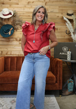 Load image into Gallery viewer, Red Ruffle Top
