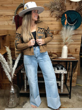 Load image into Gallery viewer, Wide Leg Cuff Denim Pant
