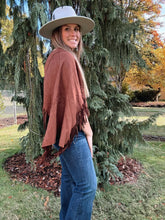 Load image into Gallery viewer, Western Boho Suede Fringe Cape
