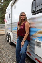 Load image into Gallery viewer, Burgundy Satin Bubble Tank
