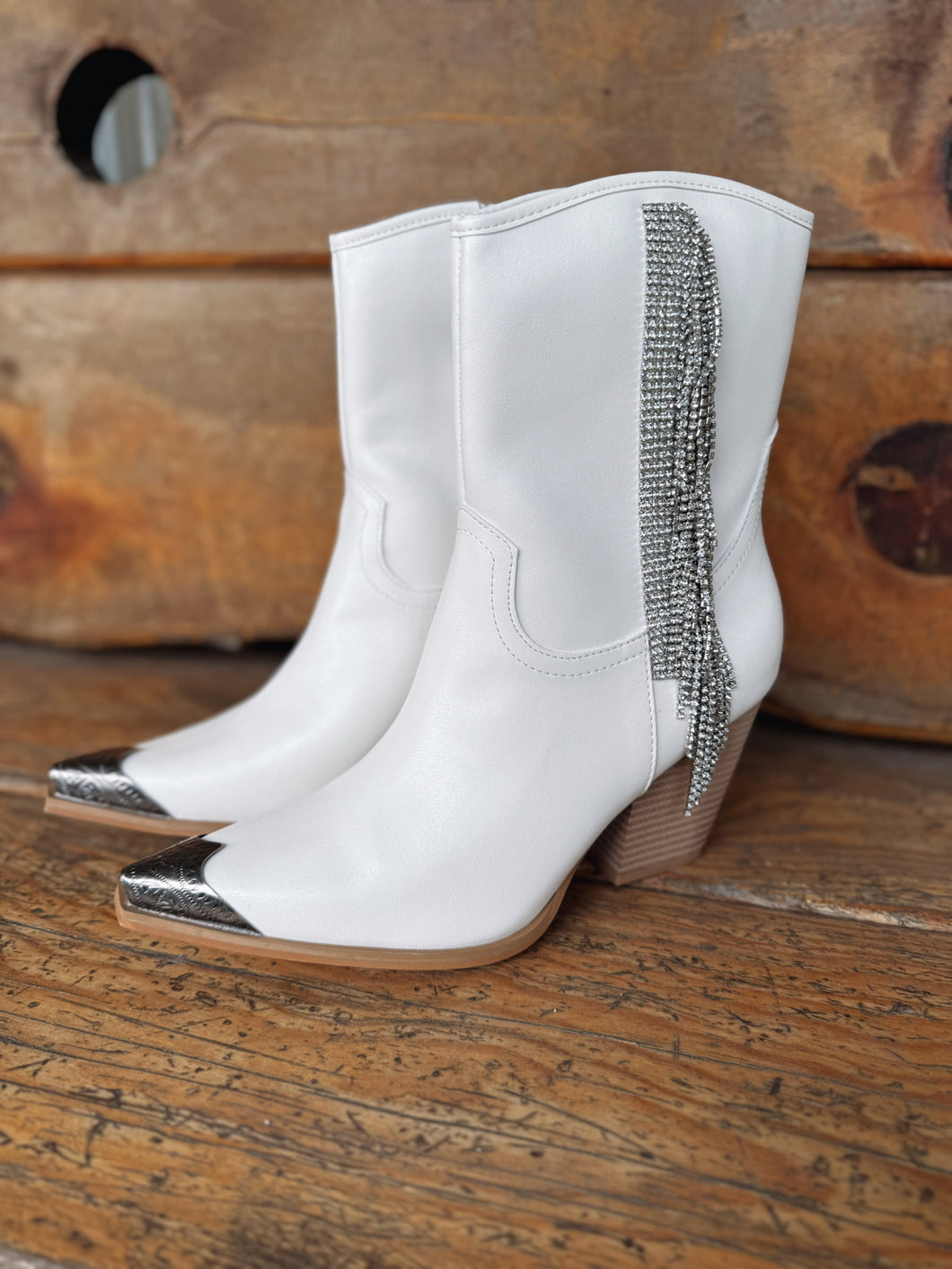 Rhinestone Fringe Bootie