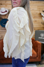 Load image into Gallery viewer, Sheer Ruffle Beige Blouse
