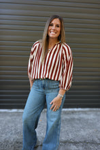 Load image into Gallery viewer, Brown Stripe Blouse

