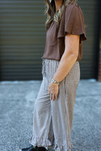Load image into Gallery viewer, Cropped Gingham Ruffle Pant
