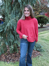 Load image into Gallery viewer, Brushed Red Turtleneck Sweater
