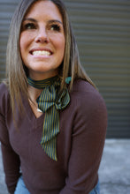 Load image into Gallery viewer, Green Stripe Twilly Scarf
