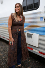 Load image into Gallery viewer, Chocolate Lace Button Front Duster
