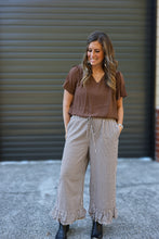 Load image into Gallery viewer, Cropped Gingham Ruffle Pant
