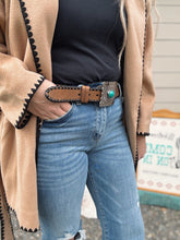 Load image into Gallery viewer, Turquoise Leather Belt
