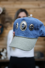 Load image into Gallery viewer, Retro Concho Two-Tone Trucker Hat
