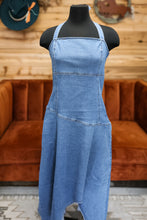 Load image into Gallery viewer, Stretch Denim Halter Midi Dress
