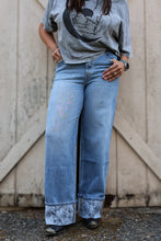 Load image into Gallery viewer, Rowdy Rose Cuff Jeans
